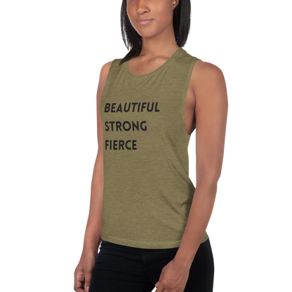 Beautiful Strong Fierce Ladies’ Muscle Tank