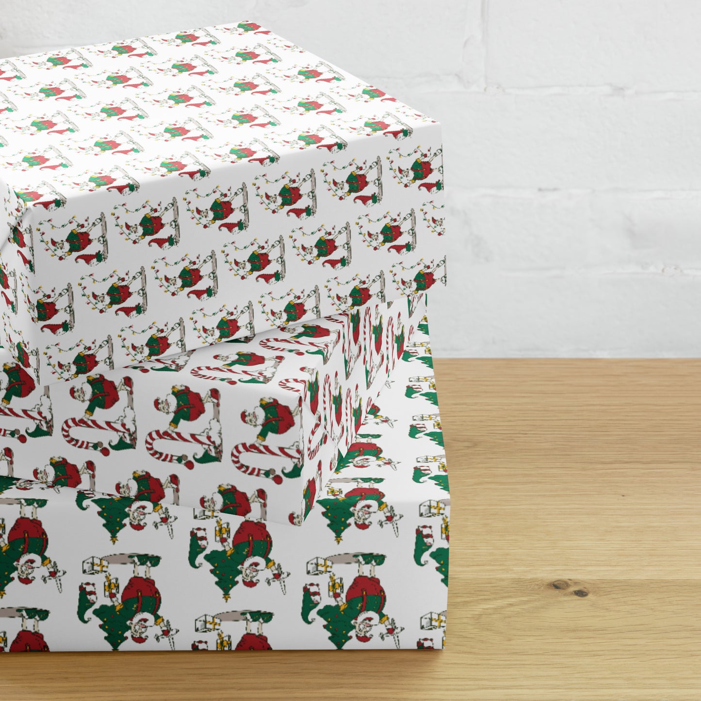 The Santa Springbok Fan Ice Skating Christmas Wrapping paper sheets