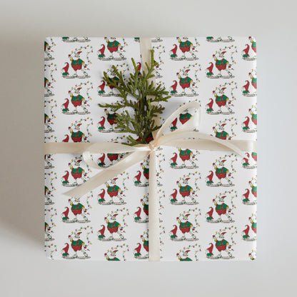 The Santa Springbok Fan Ice Skating Christmas Wrapping paper sheets