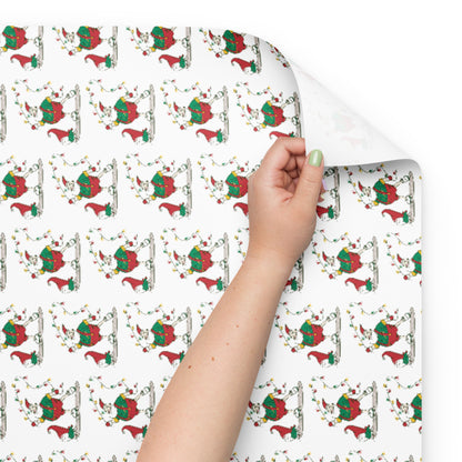 The Santa Springbok Fan Ice Skating Christmas Wrapping paper sheets