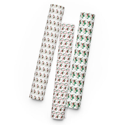 The Santa Springbok Fan Ice Skating Christmas Wrapping paper sheets