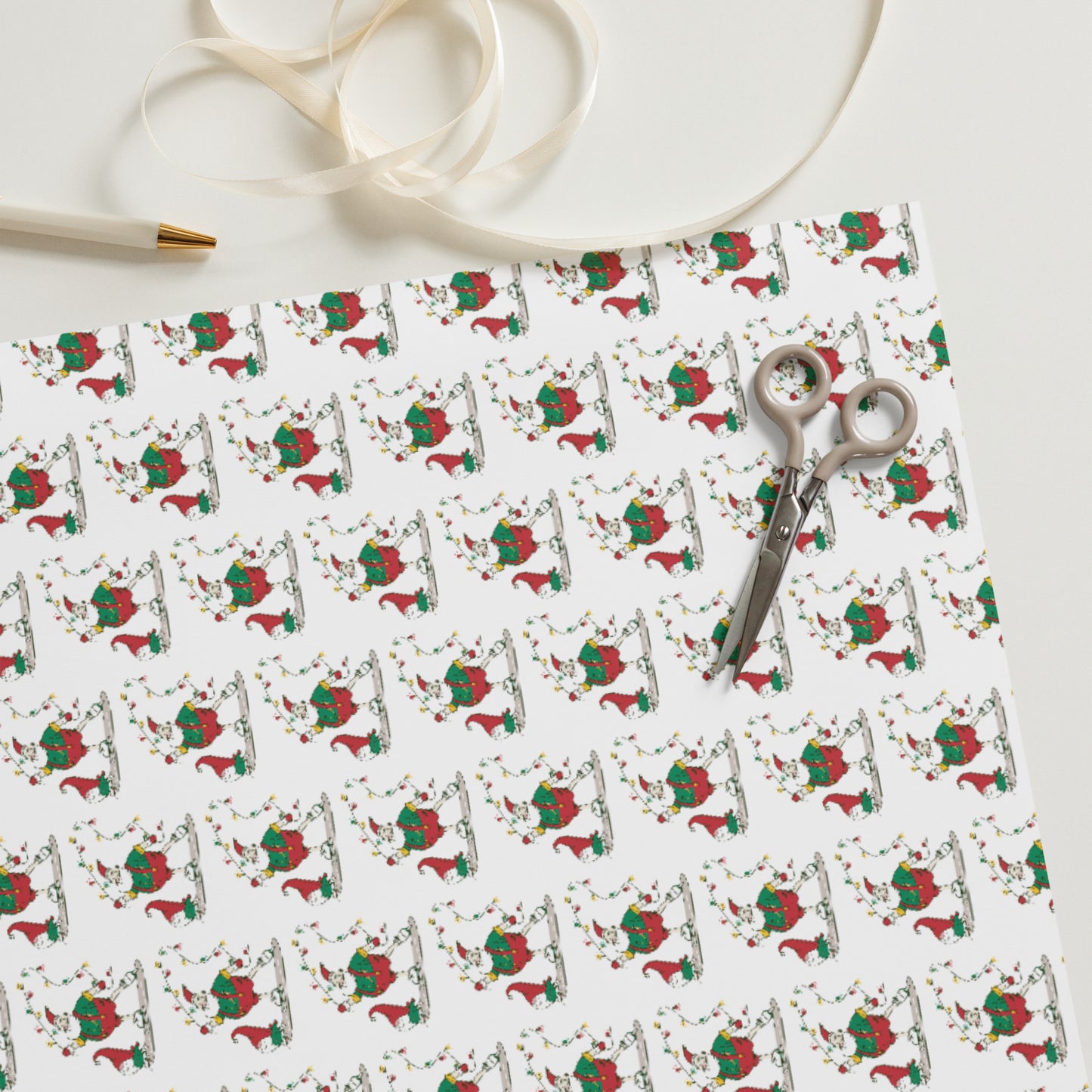 The Santa Springbok Fan Ice Skating Christmas Wrapping paper sheets