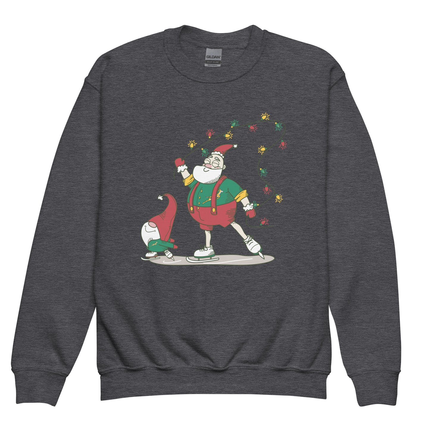 The Santa Springbok Fan Ice Skating Christmas Youth crewneck sweatshirt