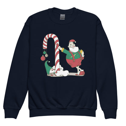 Santa Springbok Fan Candy Cane Christmas Youth crewneck sweatshirt