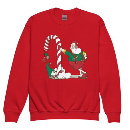 Santa Springbok Fan Candy Cane Christmas Youth crewneck sweatshirt