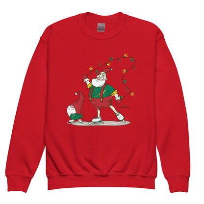 The Santa Springbok Fan Ice Skating Christmas Youth crewneck sweatshirt