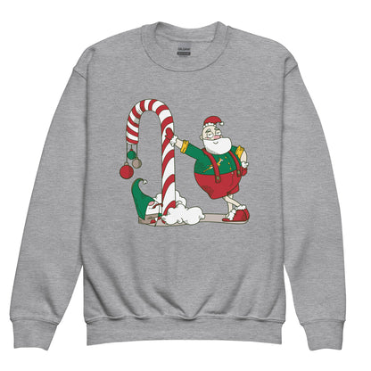 Santa Springbok Fan Candy Cane Christmas Youth crewneck sweatshirt