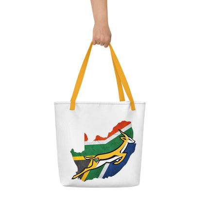 SA Springbok fan Large Tote Bag - The Nomadic Saffa