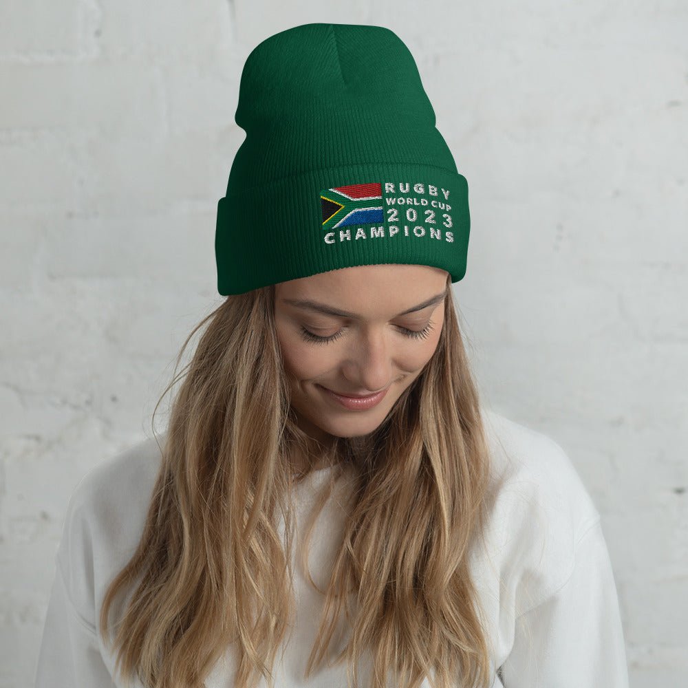 Springbok Rugby World Cup Champions 2023 Cuffed Beanie - The Nomadic Saffa