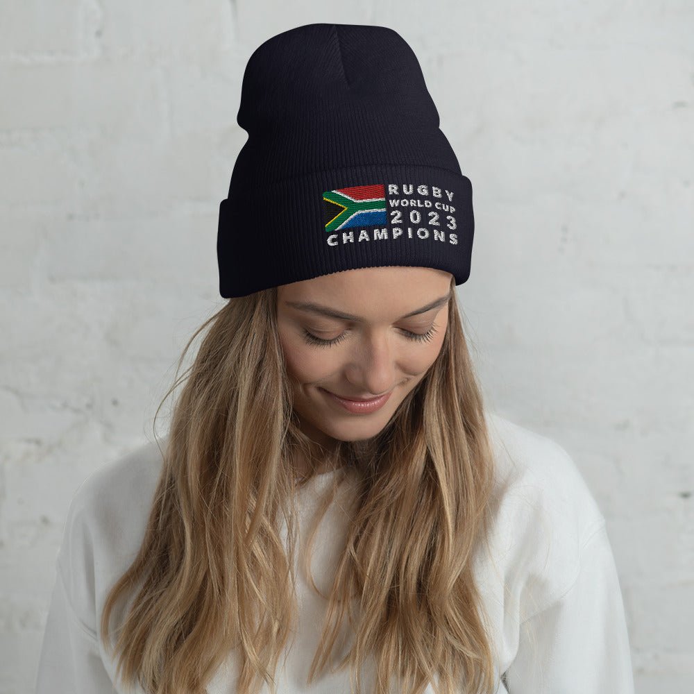 2023 Rugby World Cup Champions Cuffed Beanie / Navy / - The Nomadic Saffa