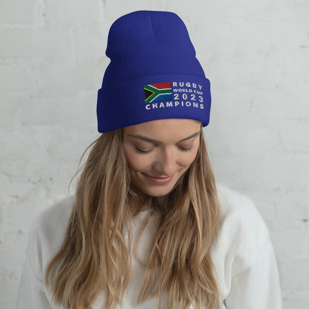 2023 Rugby World Cup Champions Cuffed Beanie / Royal Blue / - The Nomadic Saffa