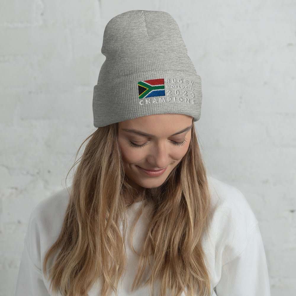 2023 Rugby World Cup Champions Cuffed Beanie / Light Gray / - The Nomadic Saffa